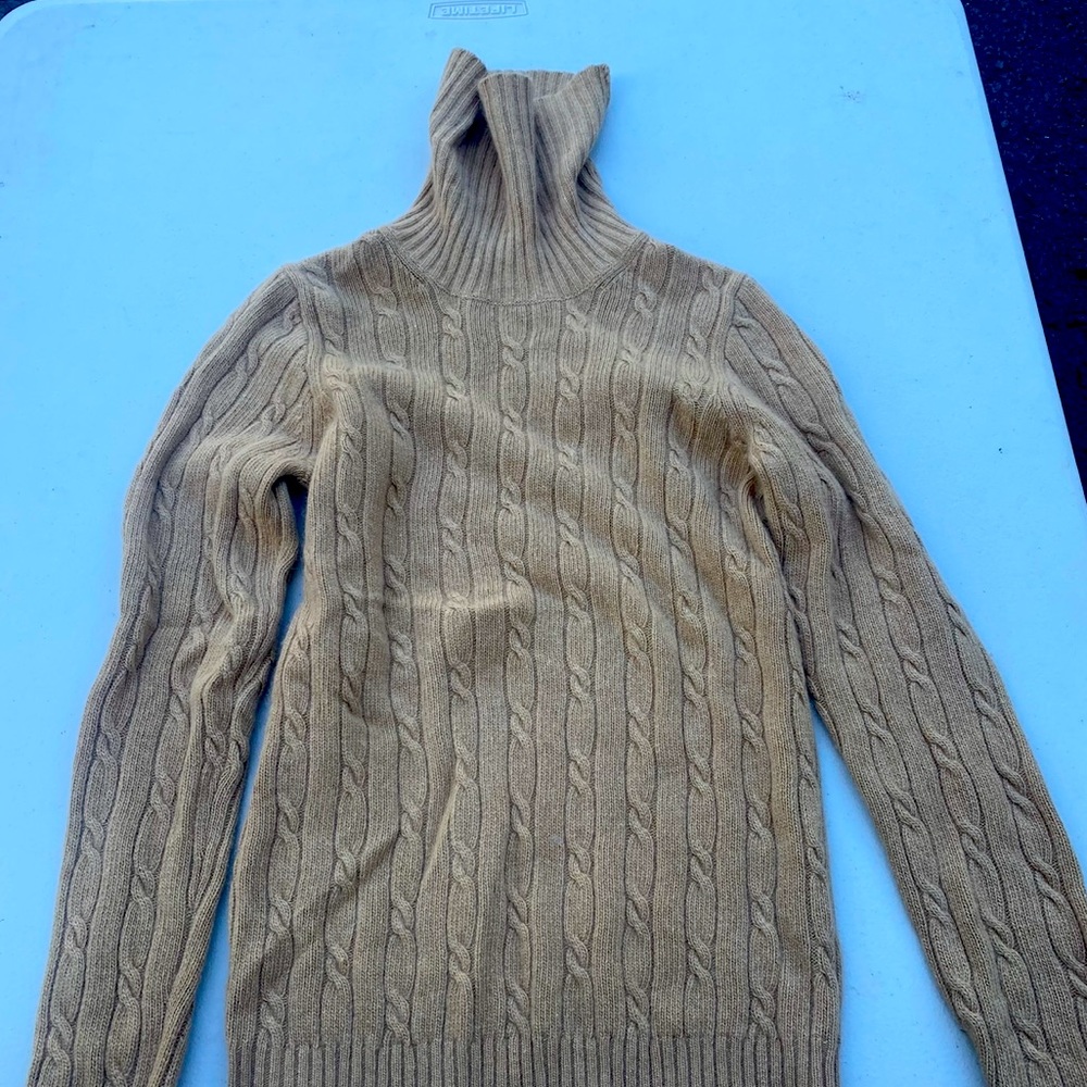 J crew caramel turtleneck sweater
